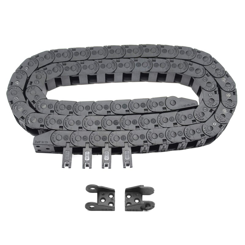 Befenybay R18 Internal Size 10X15mm 1Meter Length Black Plastic Flexible Drag Chain Cable Wire Carrier Open Type for 3D Printer and CNC Machines (10mmX15mm-Outside Open) - Image 1